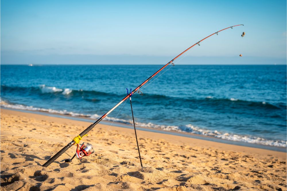 fishing on the beach