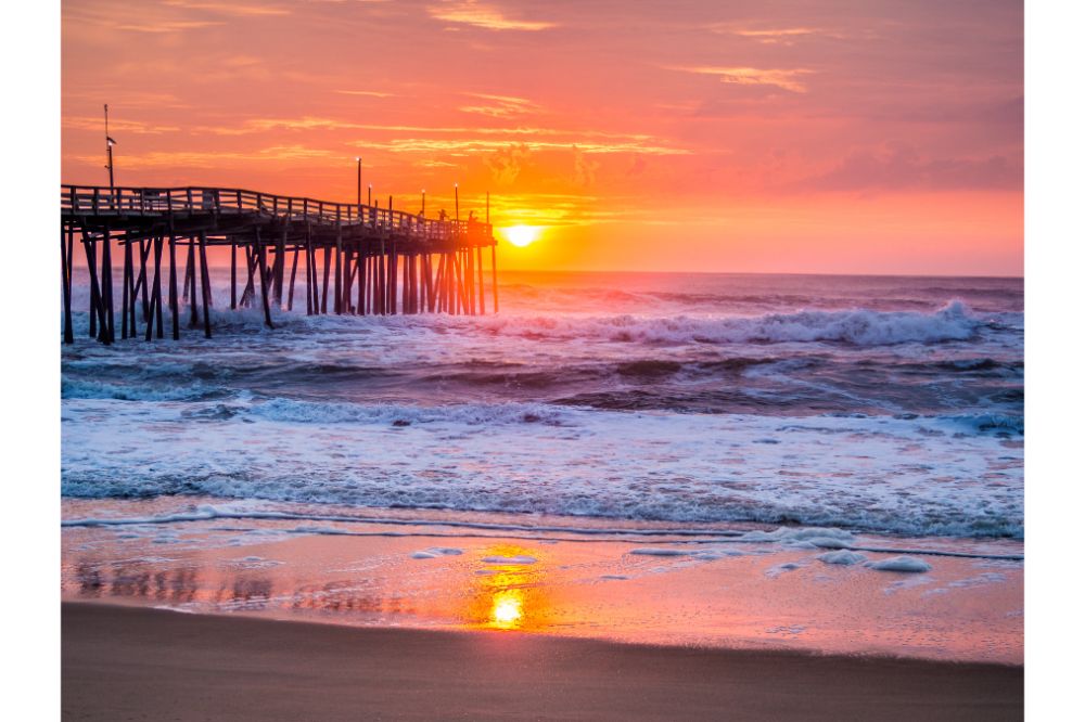How To Catch Grunion during a Grunion Run 2 Sunrise over fishing pier